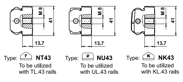 NT43 NTE43 ROLLON COMPACT RAIL Linear Bearing Runner Block