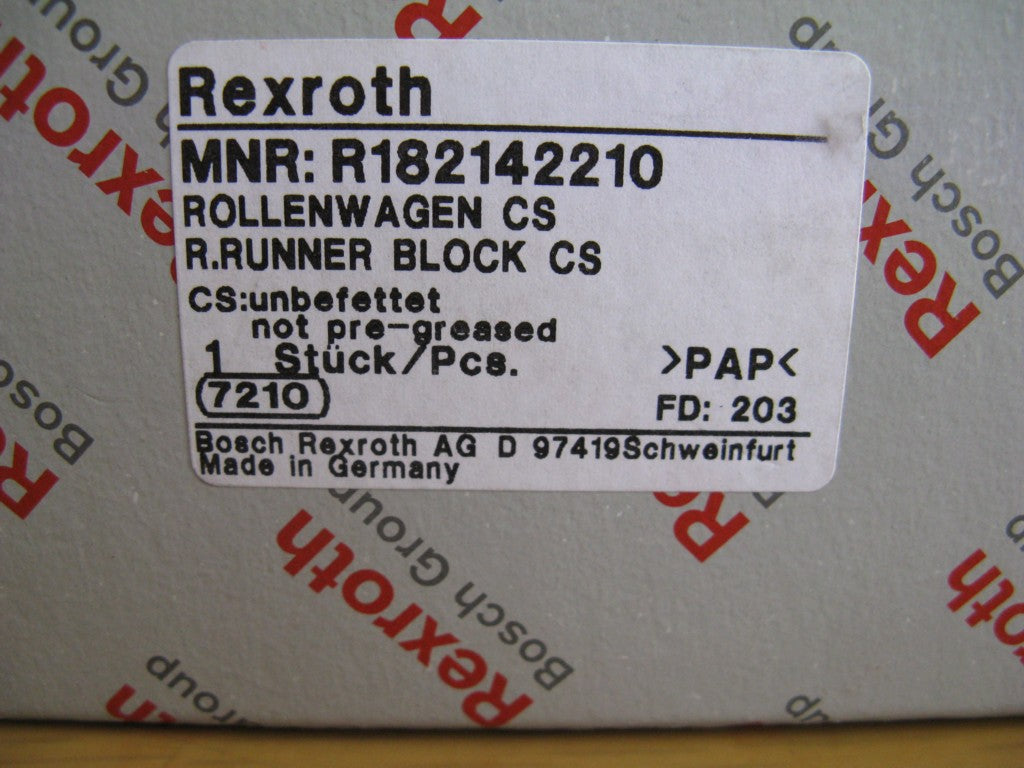 R182142310 Bosch Rexroth Roller Runner Block Linear Motion Bearings