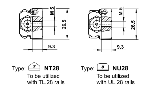 NT28 NTE28 ROLLON COMPACT RAIL Linear Bearing Runner Block