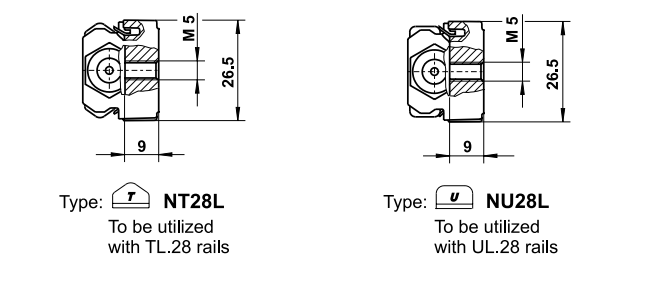 NT28L NTE28L ROLLON Compact Rail linear guides ball bearing roller slider