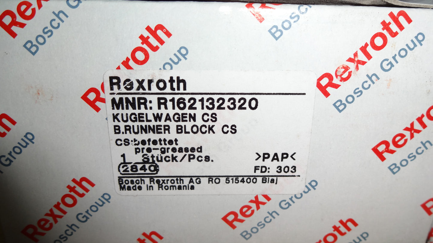 R162132320 Bosch REXROTH RUNNER BLOCK Ball  LINEAR BEARING