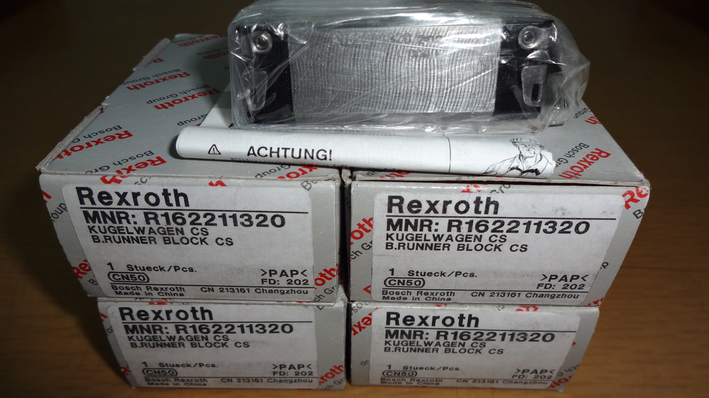 R162211320 BOSCH REXROTH RUNNER BLOCK BALL LINEAR BEARINGS