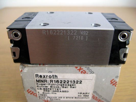 R162221322 BOSCH REXROTH RUNNER BLOCK BALL LINEAR BEARINGS