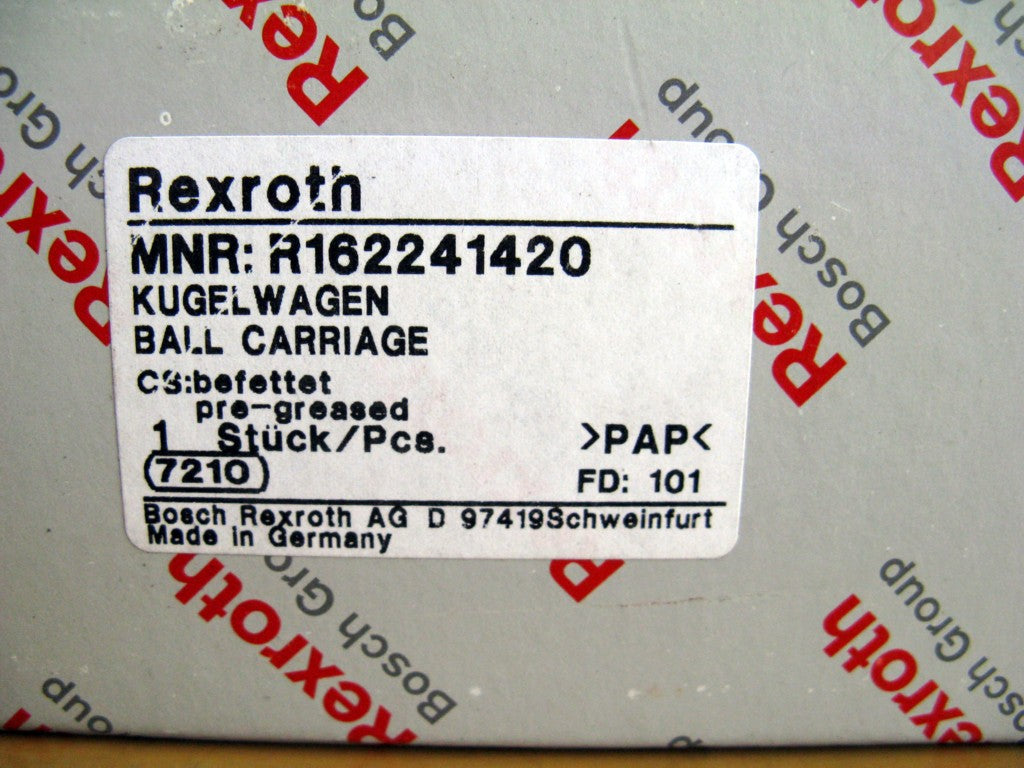 R162249420 BOSCH REXROTH RUNNER BLOCK BALL LINEAR BEARINGS