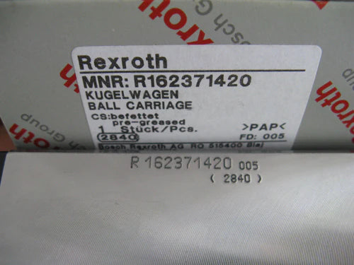 R162379420 BOSCH REXROTH RUNNER BLOCK BALL CARRIAGE LINEAR BEARINGS