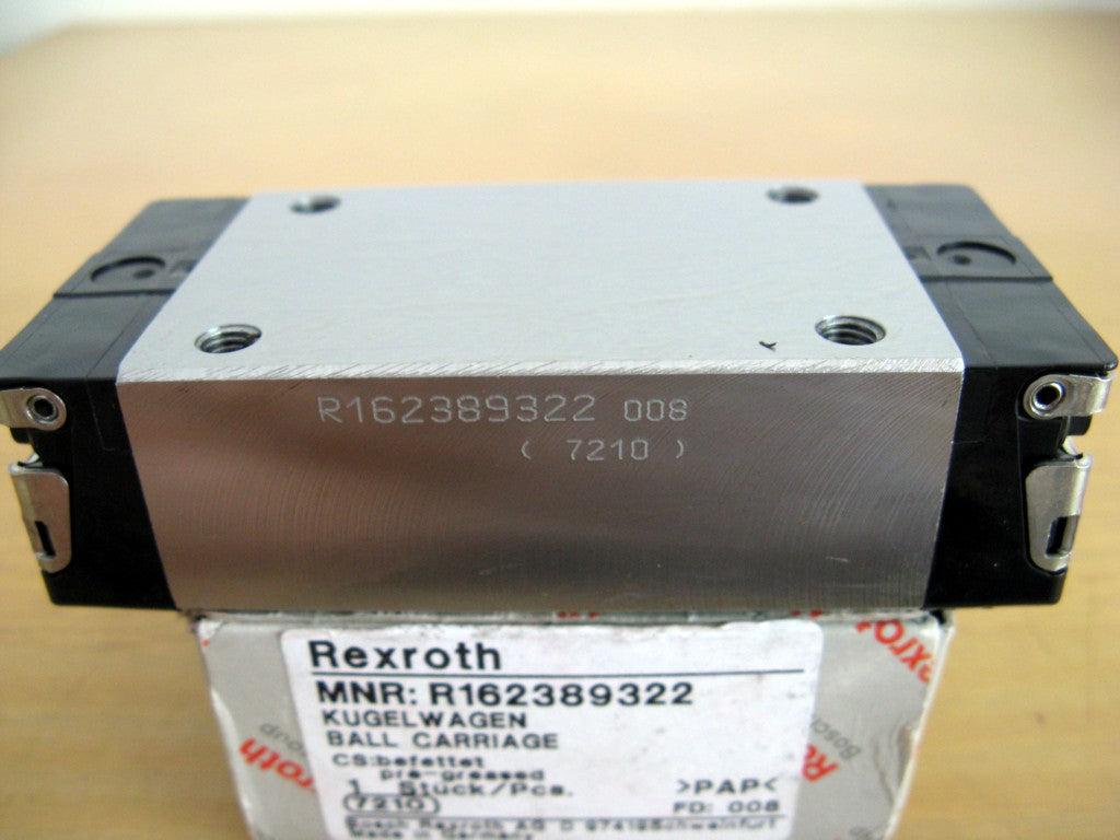 R162389322 BOSCH REXROTH RUNNER BLOCK BALL CARRIAGE LINEAR BEARINGS