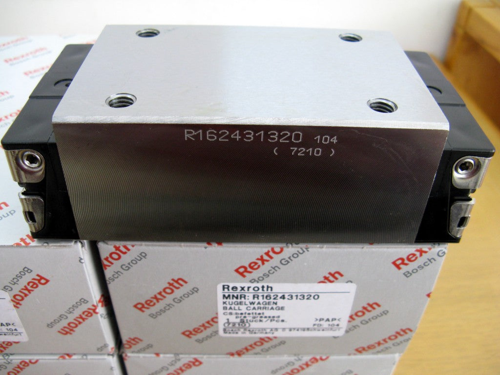 R162431220 BOSCH REXROTH RUNNER BLOCK BALL CARRIAGE LINEAR BEARINGS