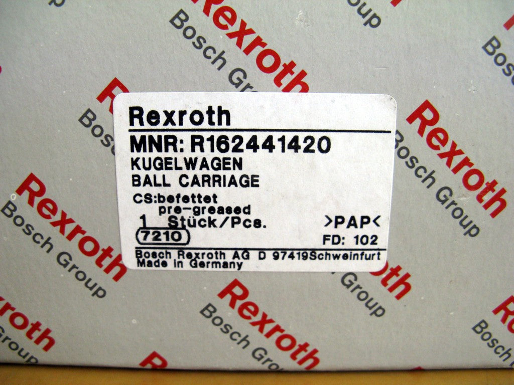 R162449420 BOSCH REXROTH RUNNER BLOCK BALL CARRIAGE LINEAR BEARINGS