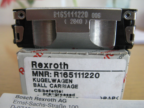 R165111220 BOSCH REXROTH RUNNER BLOCK BALL CARRIAGE LINEAR BEARINGS