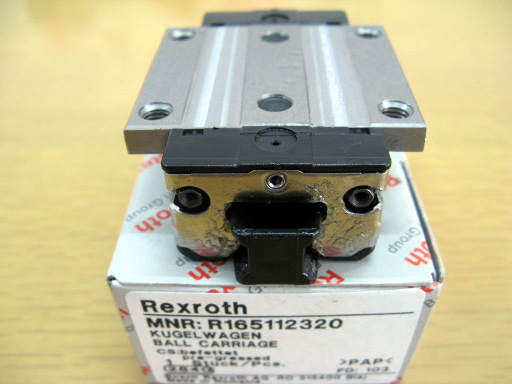 R165112320 BOSCH REXROTH RUNNER BLOCK BALL CARRIAGE LINEAR BEARINGS