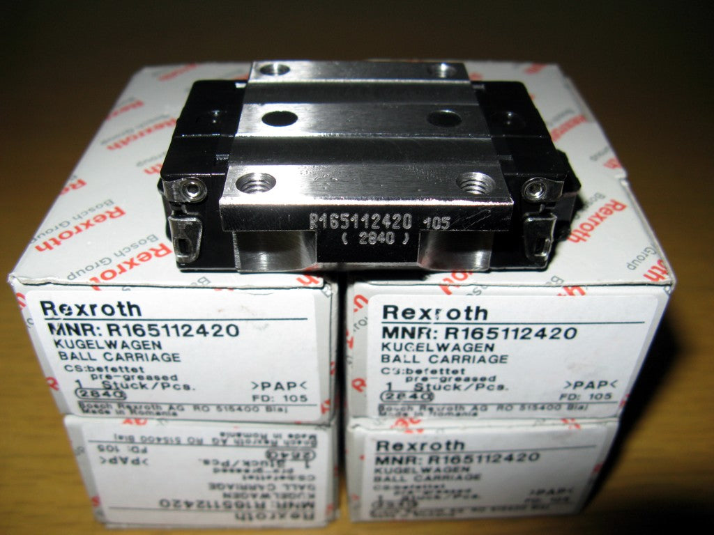 R165112420 BOSCH REXROTH RUNNER BLOCK BALL CARRIAGE LINEAR BEARINGS