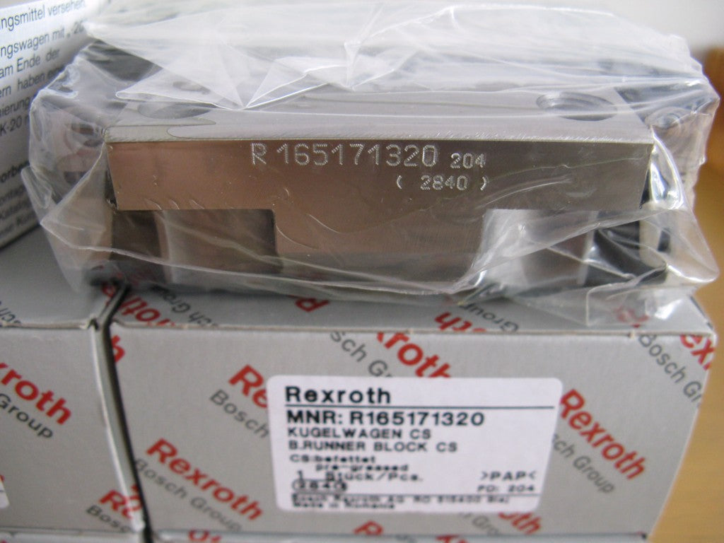 R165171220 BOSCH REXROTH RUNNER BLOCK BALL CARRIAGE LINEAR BEARINGS