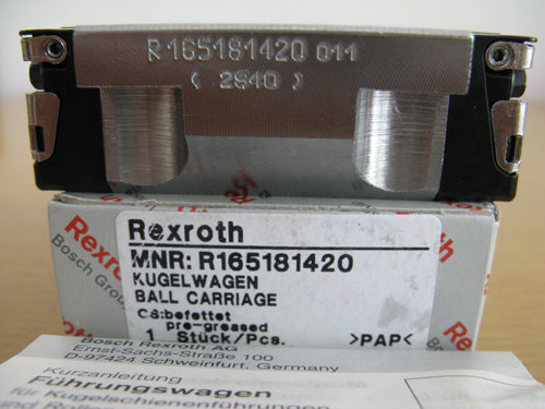 R165189420 Bosch Rexroth Runner Block Ball Carriage Linear Bearings