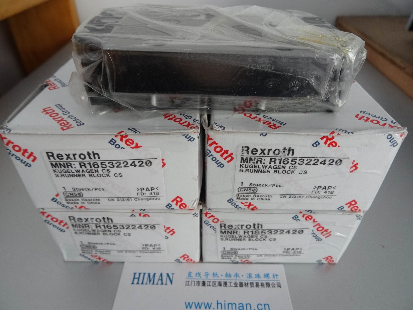 R165321220 Bosch Rexroth Runner Block Ball Carriage Linear Bearings