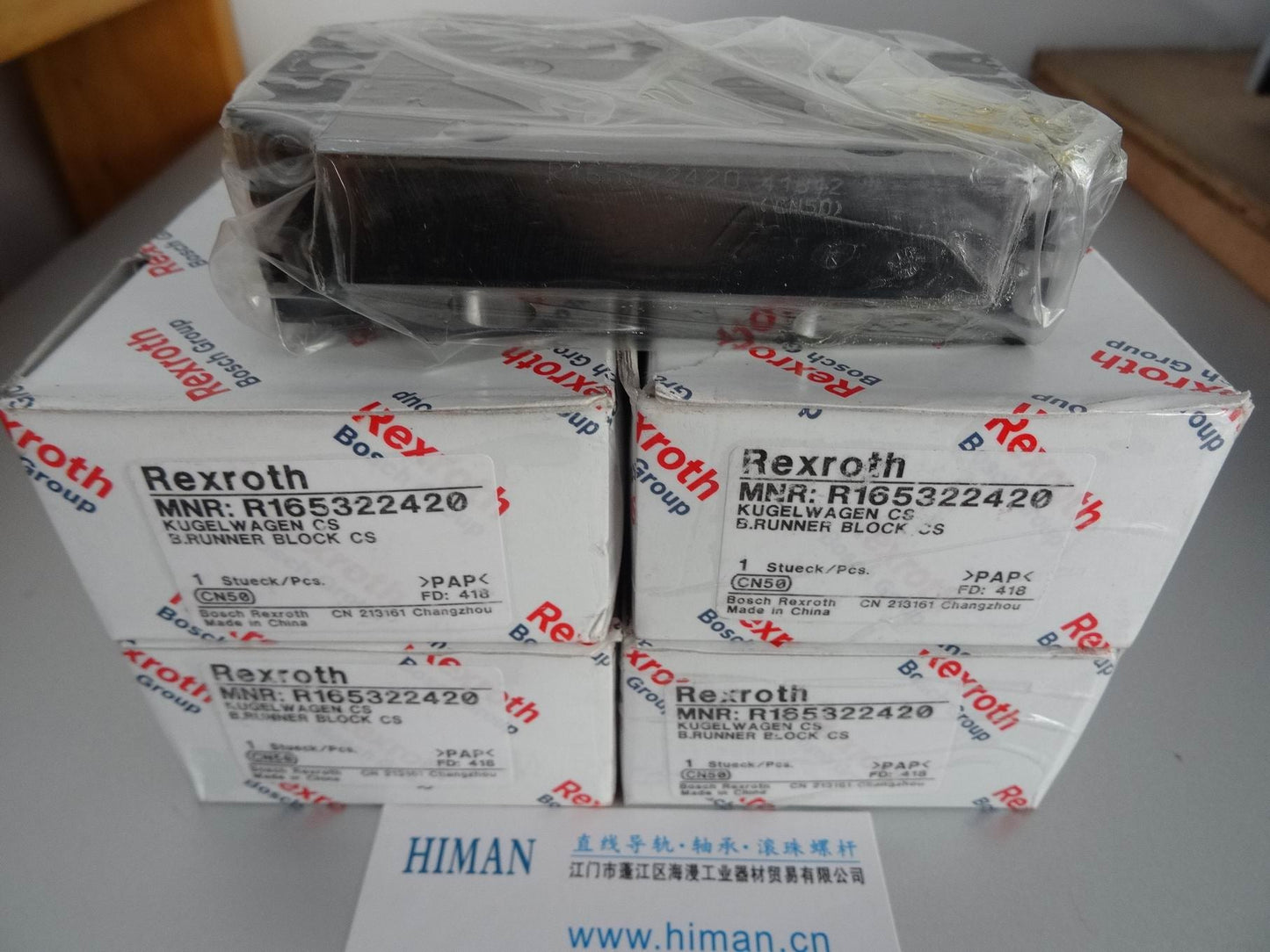 R165329320 Bosch Rexroth Runner Block Ball Carriage Linear Bearings