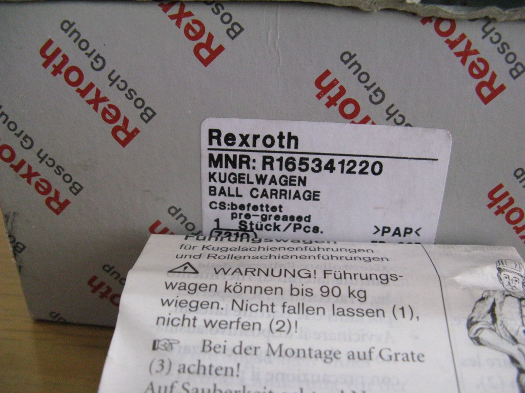 R165341220 Bosch Rexroth Runner Block Ball Carriage Linear Motion Bearings