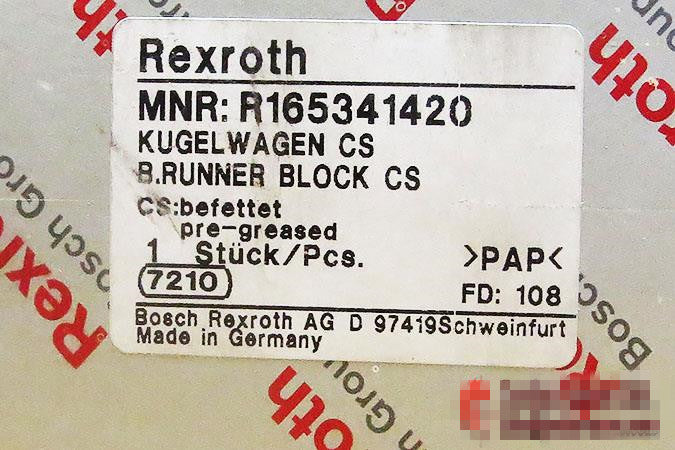 R165341420 Bosch Rexroth Runner Block Ball Carriage Linear Motion Bearings