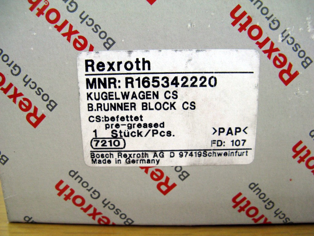 R165342220 Bosch Rexroth Runner Block Ball Carriage Linear Motion Bearings