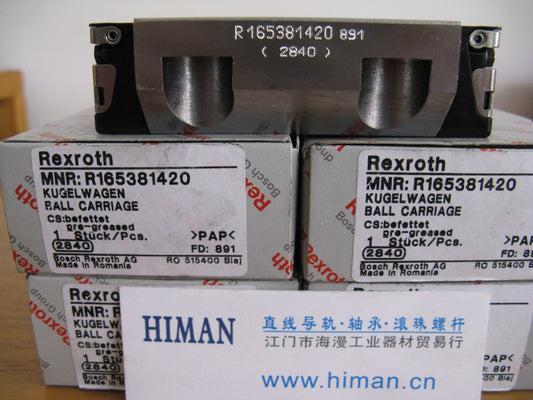 R165389420 Bosch Rexroth Runner Block Ball Carriage Linear Motion Bearings