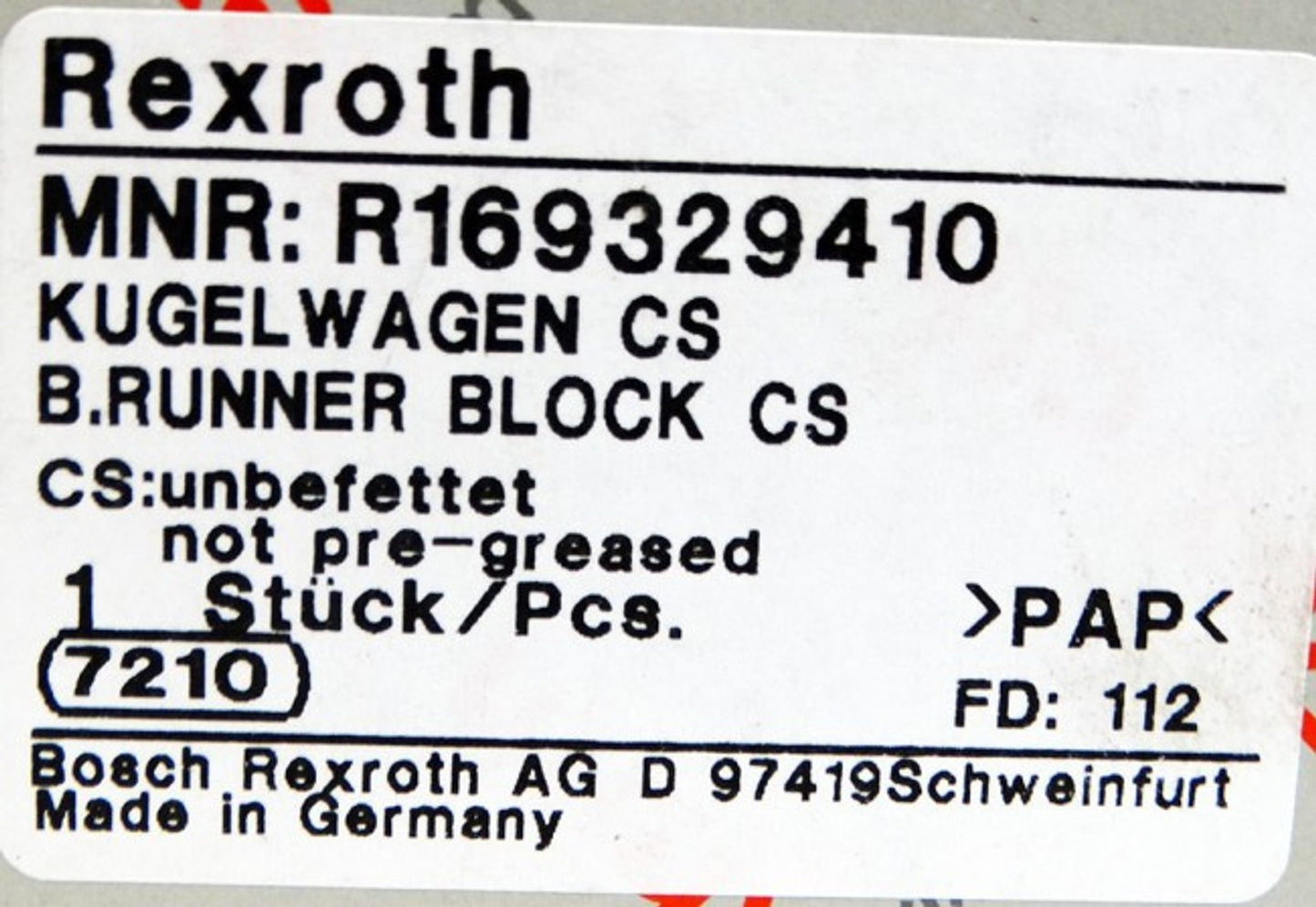 R169329310 Bosch Rexroth Runner Block Ball Carriage Linear Motion Bearings